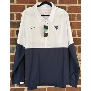 West Virginia Mountaineers Jacket Mens XL NCAA Football Nike White Navy Pullover